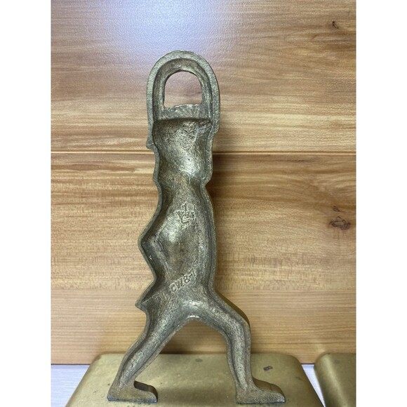 Two Vintage Brass Virginia Metal Crafters Hessian Soldier Bookends Doorstops - Picture 6 of 6